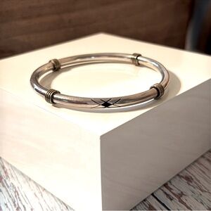 Vintage Taxco Mexico 925/ Brass Mexico star cutout bangle bracelet
